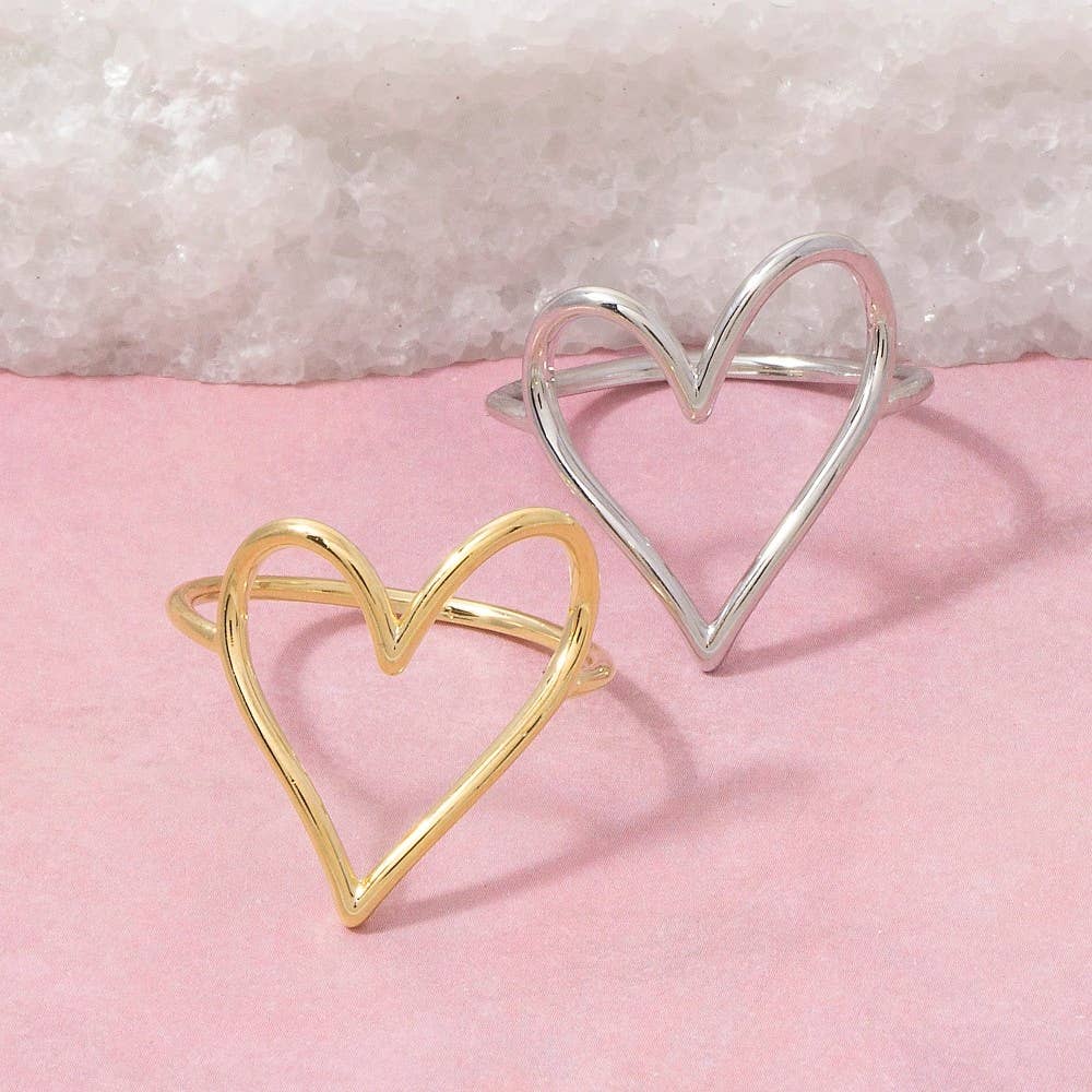 Heart Outline Band Ring - Smaller