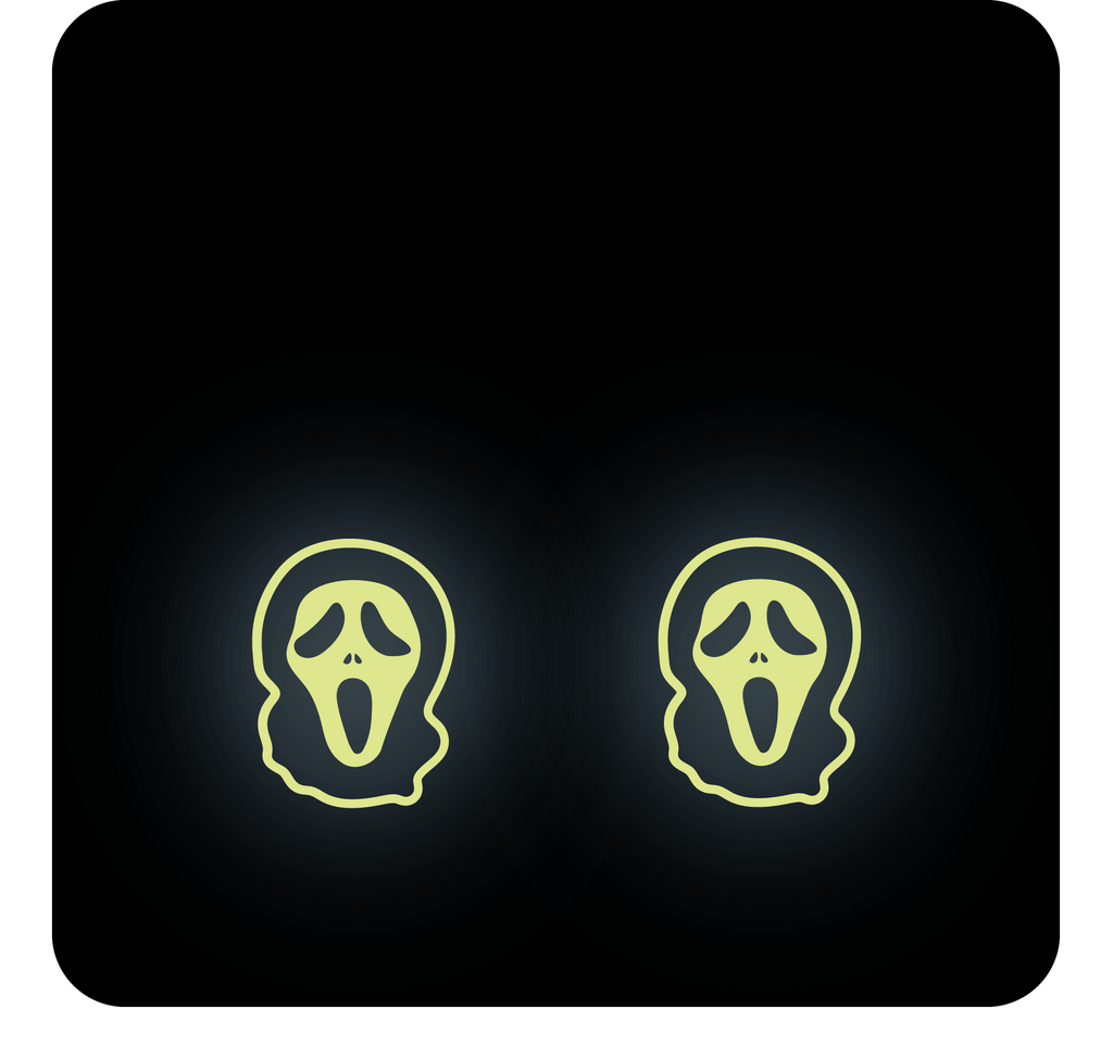 Scary Mask Earrings - GLOW IN THE DARK