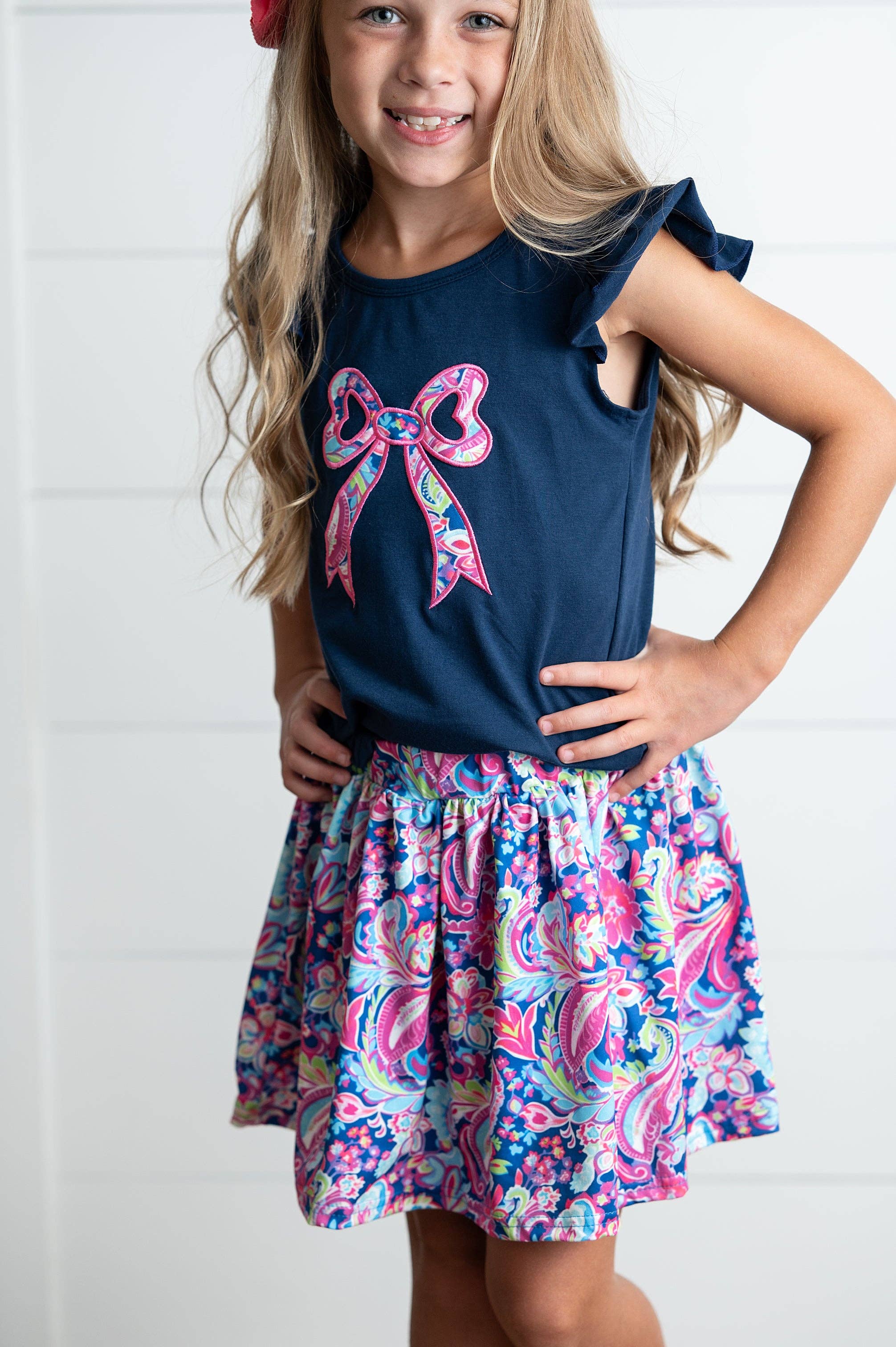 Midnight Bloom Skort Set