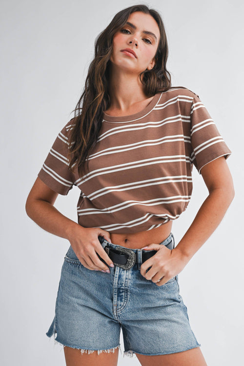 Coffee Break Stripe Tee