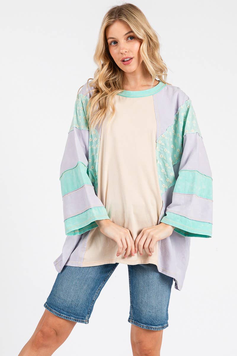 Cotton Candy Patchwork Top