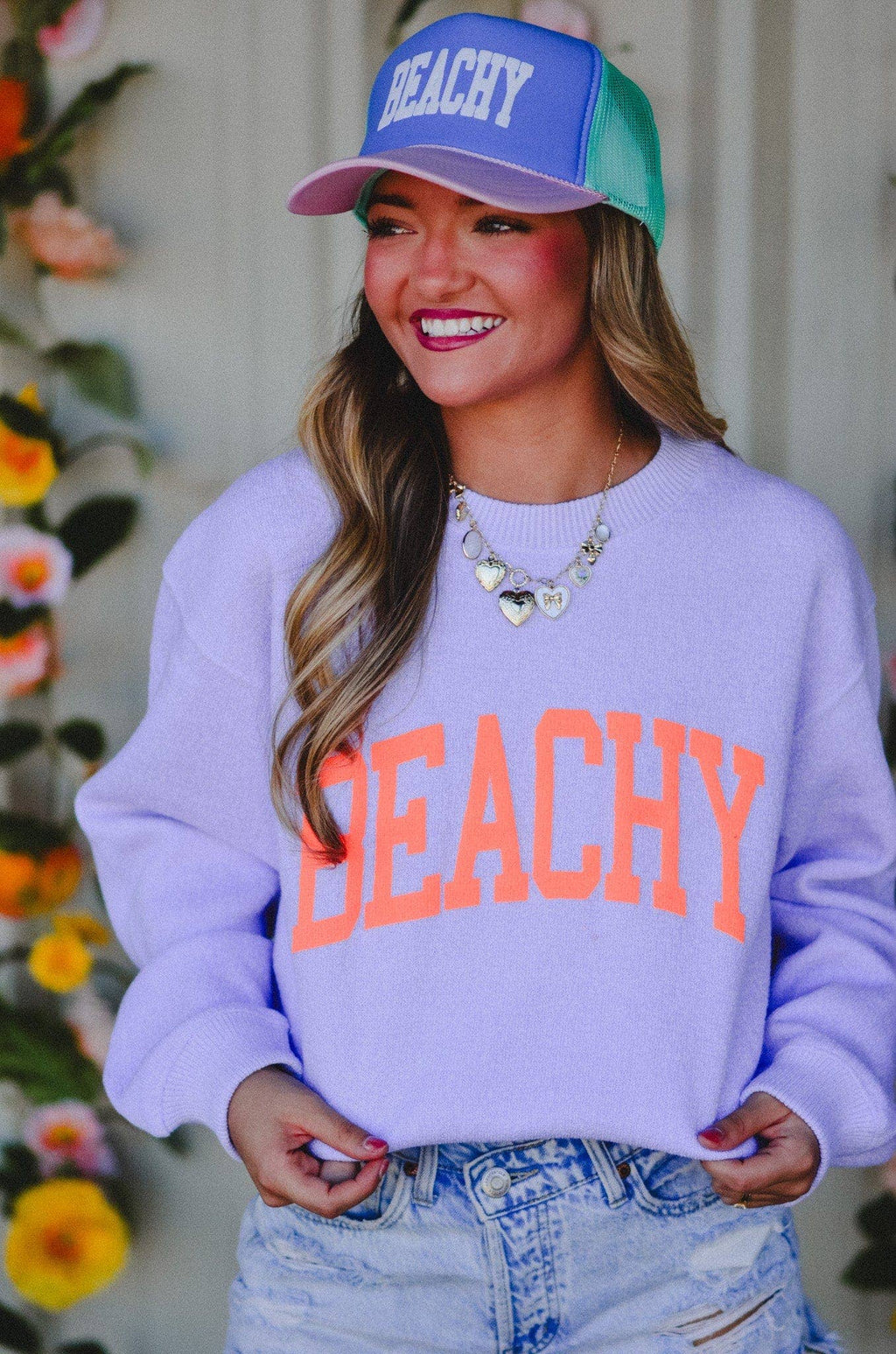 Beachy Babe Lavender Knit Sweater