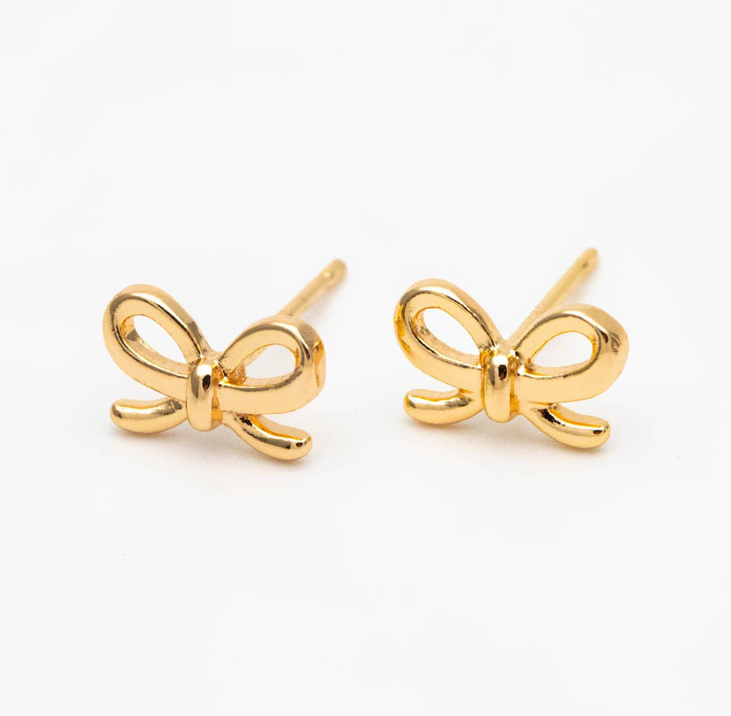 The Lela Dainty Gold Bow Stud Earrings
