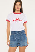 Paper Bag Denim Shorts by KanCan