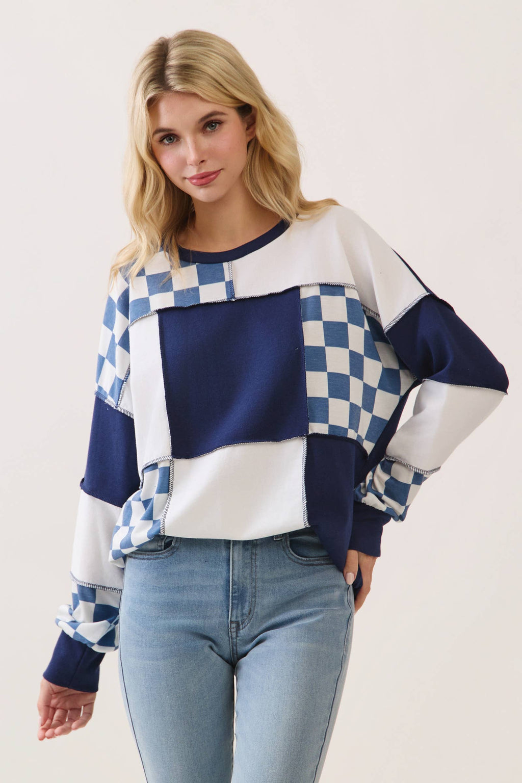 The Sweet Check Patchwork Sweater