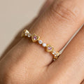 Cz Heart Cluster Alternating Eternity Band Ring