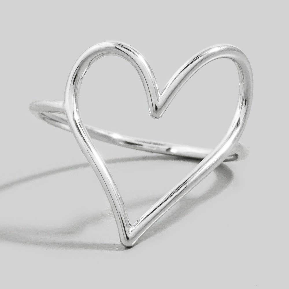 Heart Outline Band Ring - Smaller