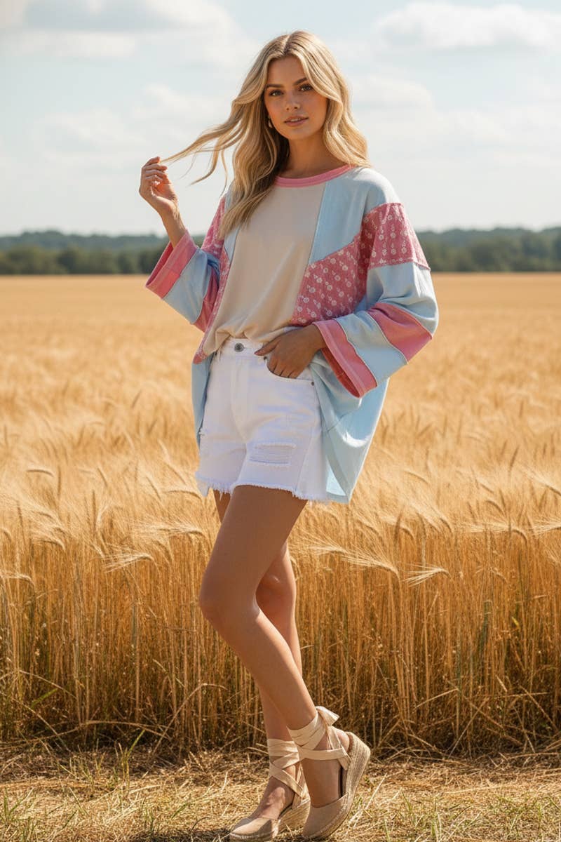 Cotton Candy Patchwork Top