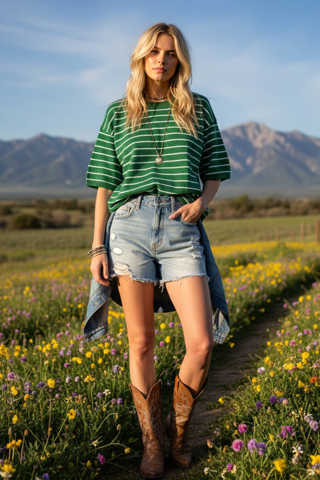 Freedom Stripe Relaxed Tee