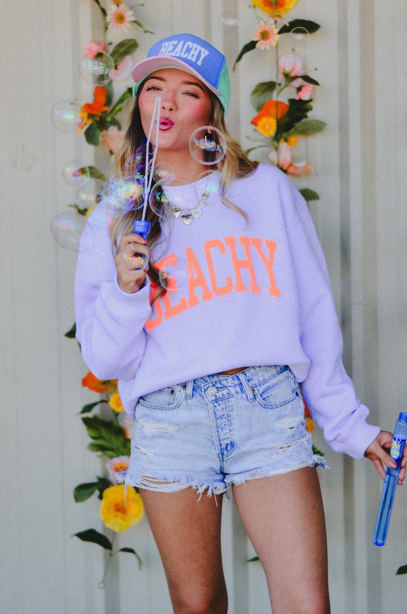 Beachy Babe Lavender Knit Sweater