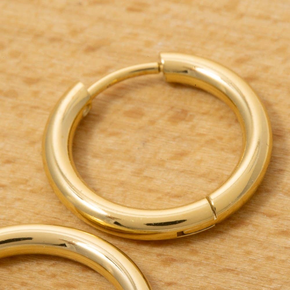 Stainless Steel Tube Hoop Earrings Set