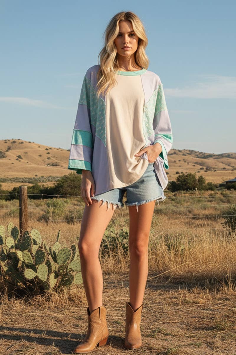 Cotton Candy Patchwork Top