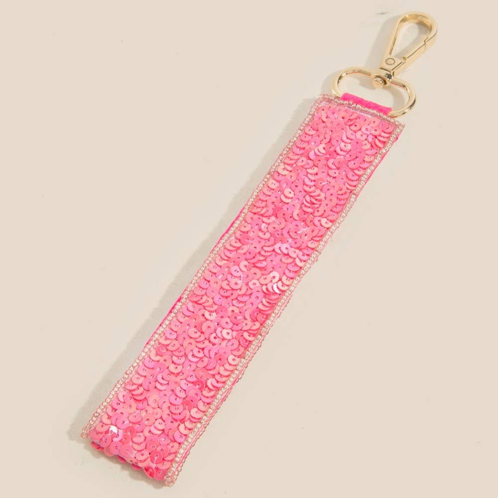 Sequin Cool Mom Beaded Keychain
