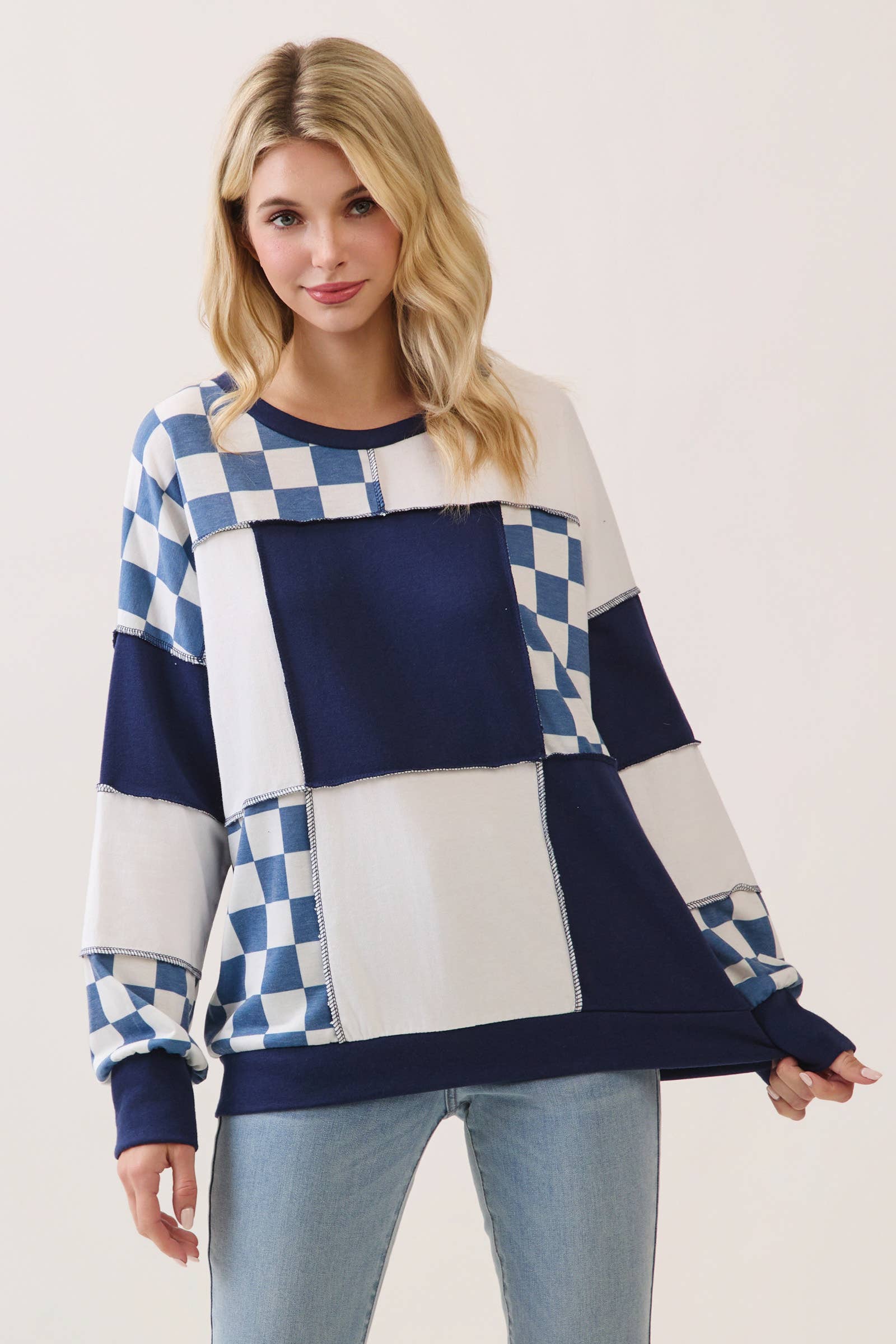 The Sweet Check Patchwork Sweater