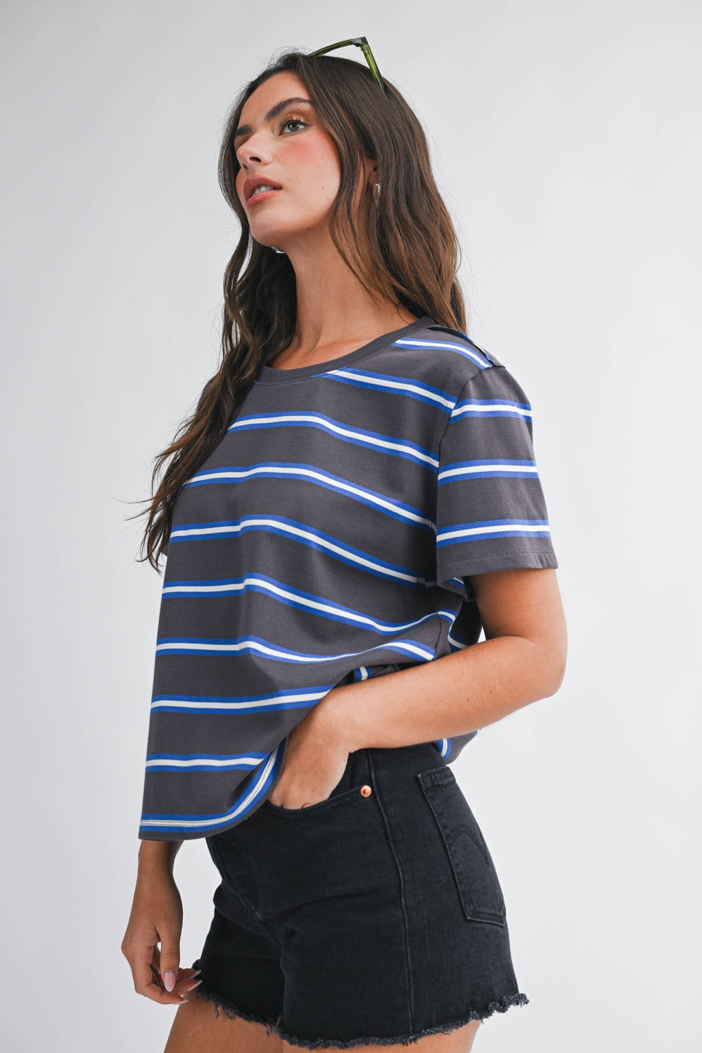 Coffee Break Stripe Tee