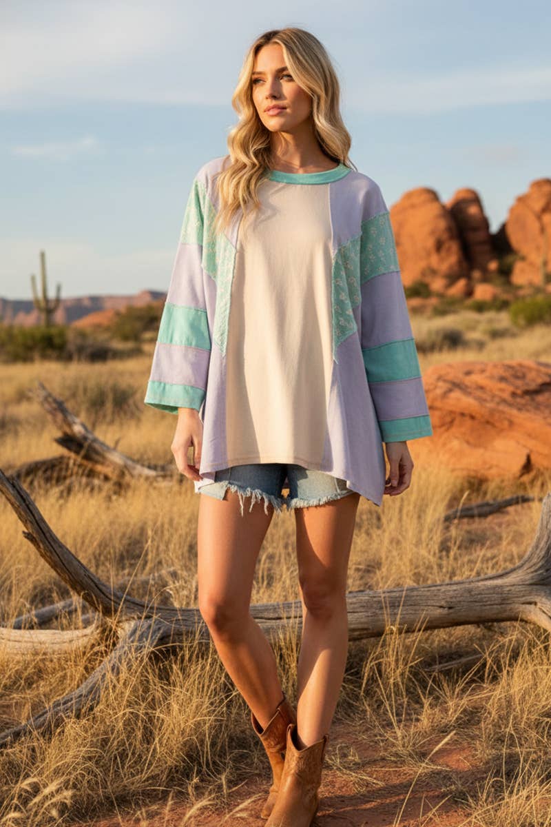 Cotton Candy Patchwork Top