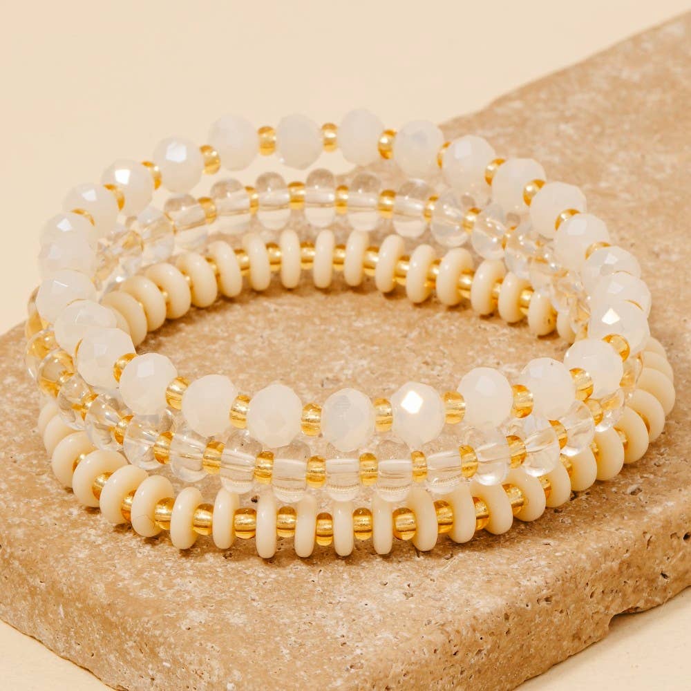 Stone And Glass Beaded Bracelet