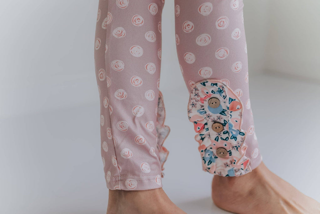 Girls Floral Ruffle Legging Set