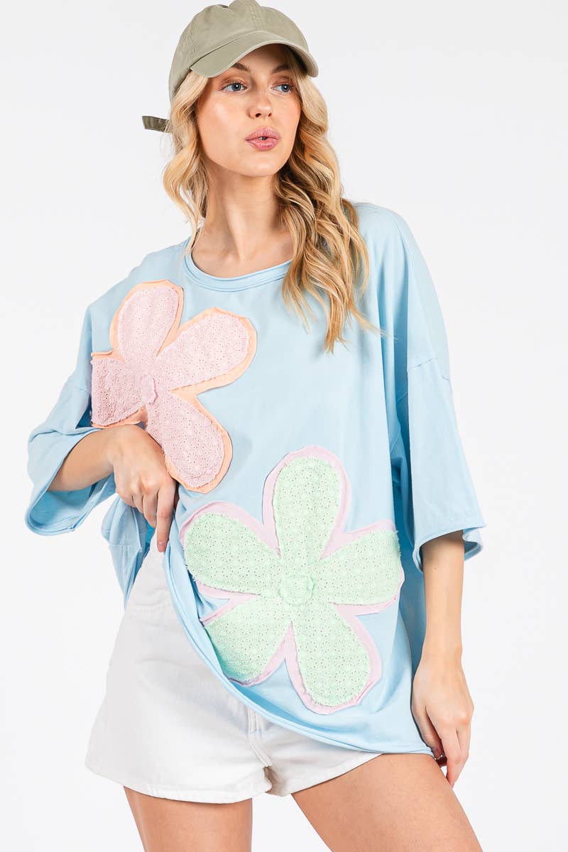 Desert Bloom Patchwork Oversized Tee