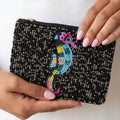 Tropical Seahorse Beaded Coin Pouch