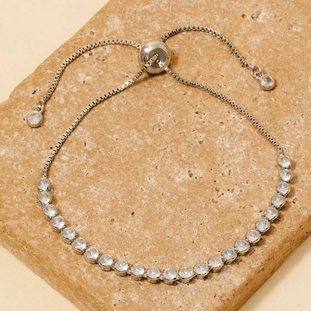 Circle Glass Gems Tennis Chain B...