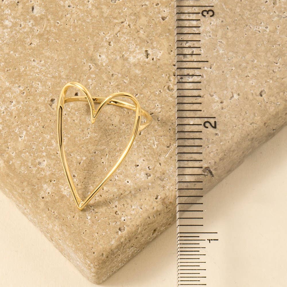Modern Heart Outline Ring