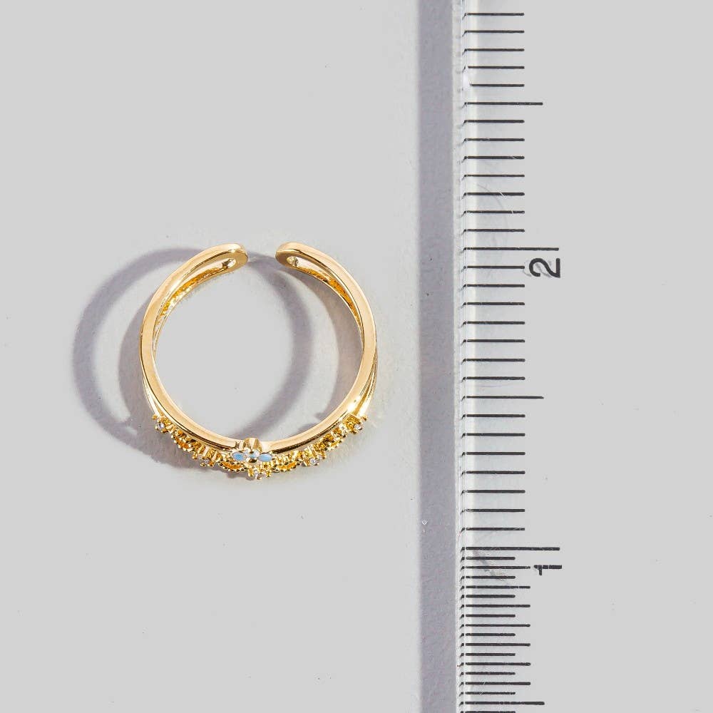 Flowers and Hearts Open Band Ring