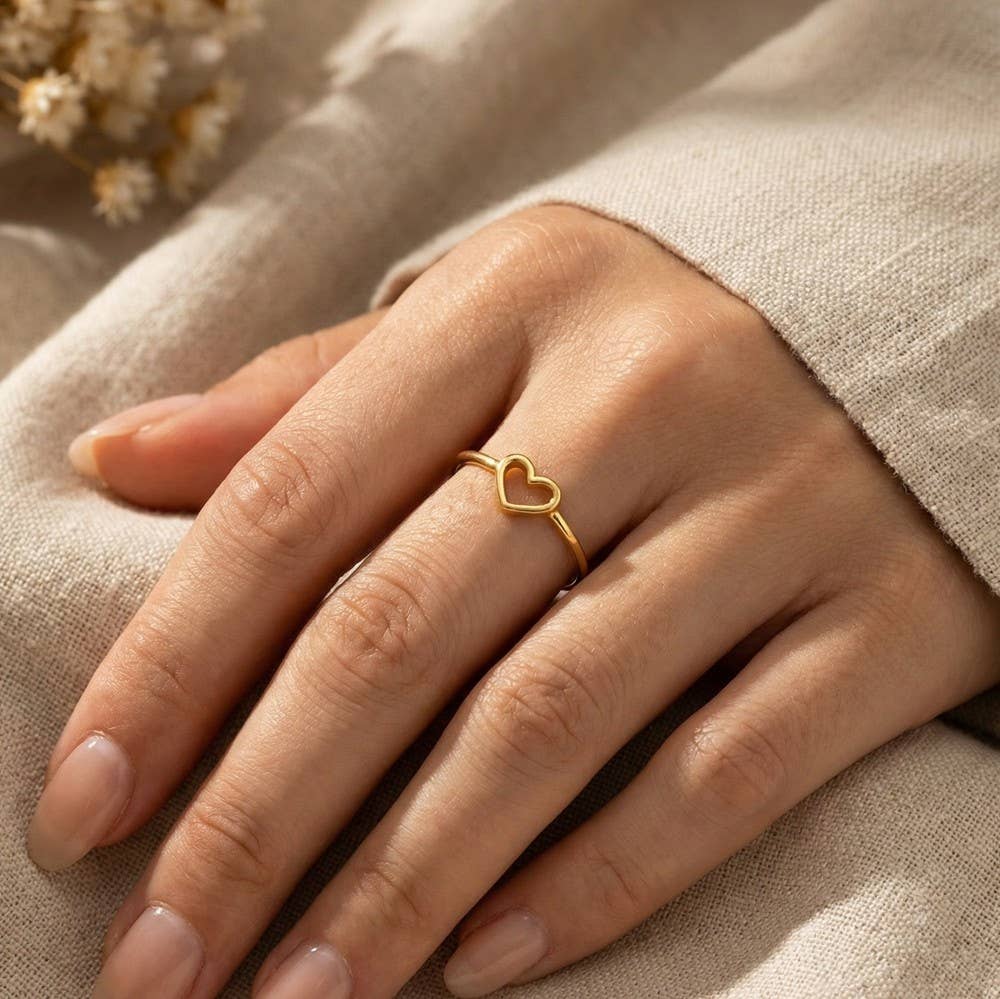 Dainty Open Heart Ring