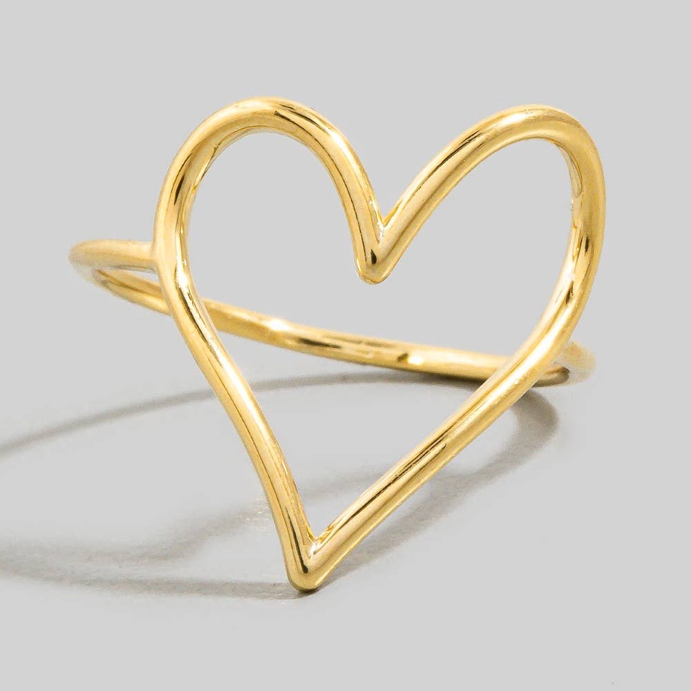 Heart Outline Band Ring - Smaller
