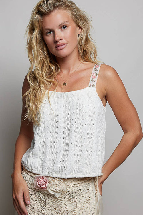 Coastal Cable Knit Crop