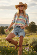 Sunset Stripe Mineral Washed Top