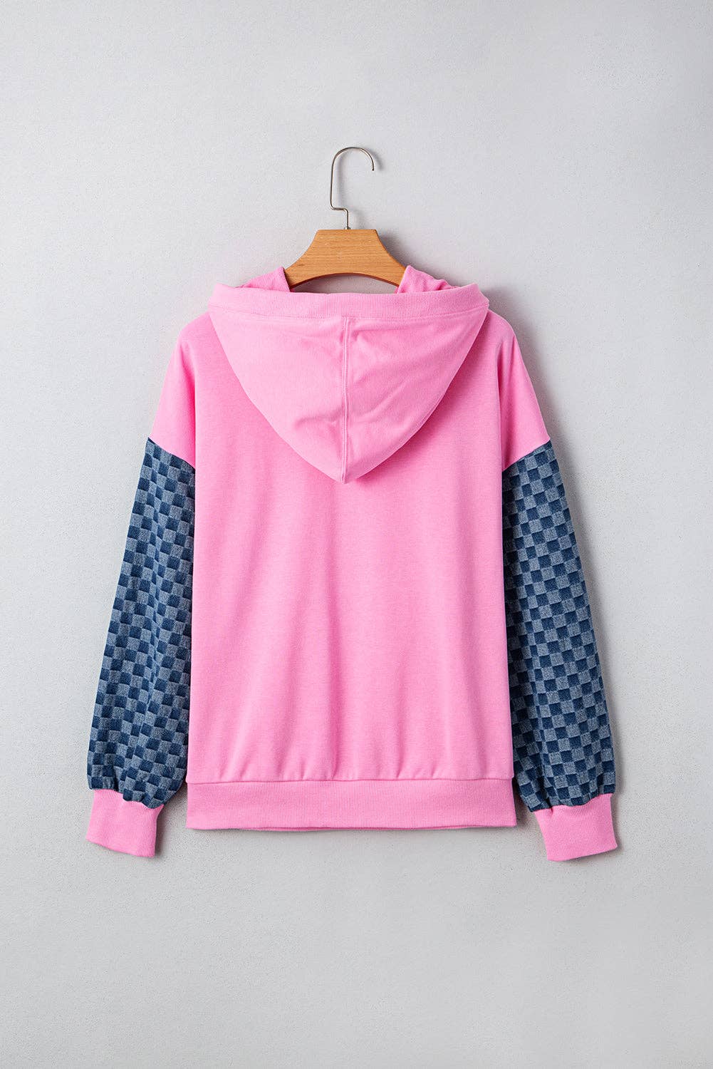 Bonbon Checkered Patchwork Hoodie