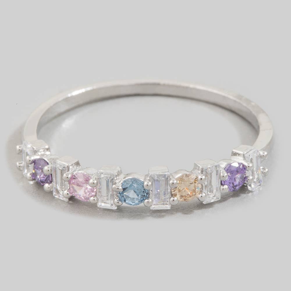 Dainty Multi-Cut Cz Ring