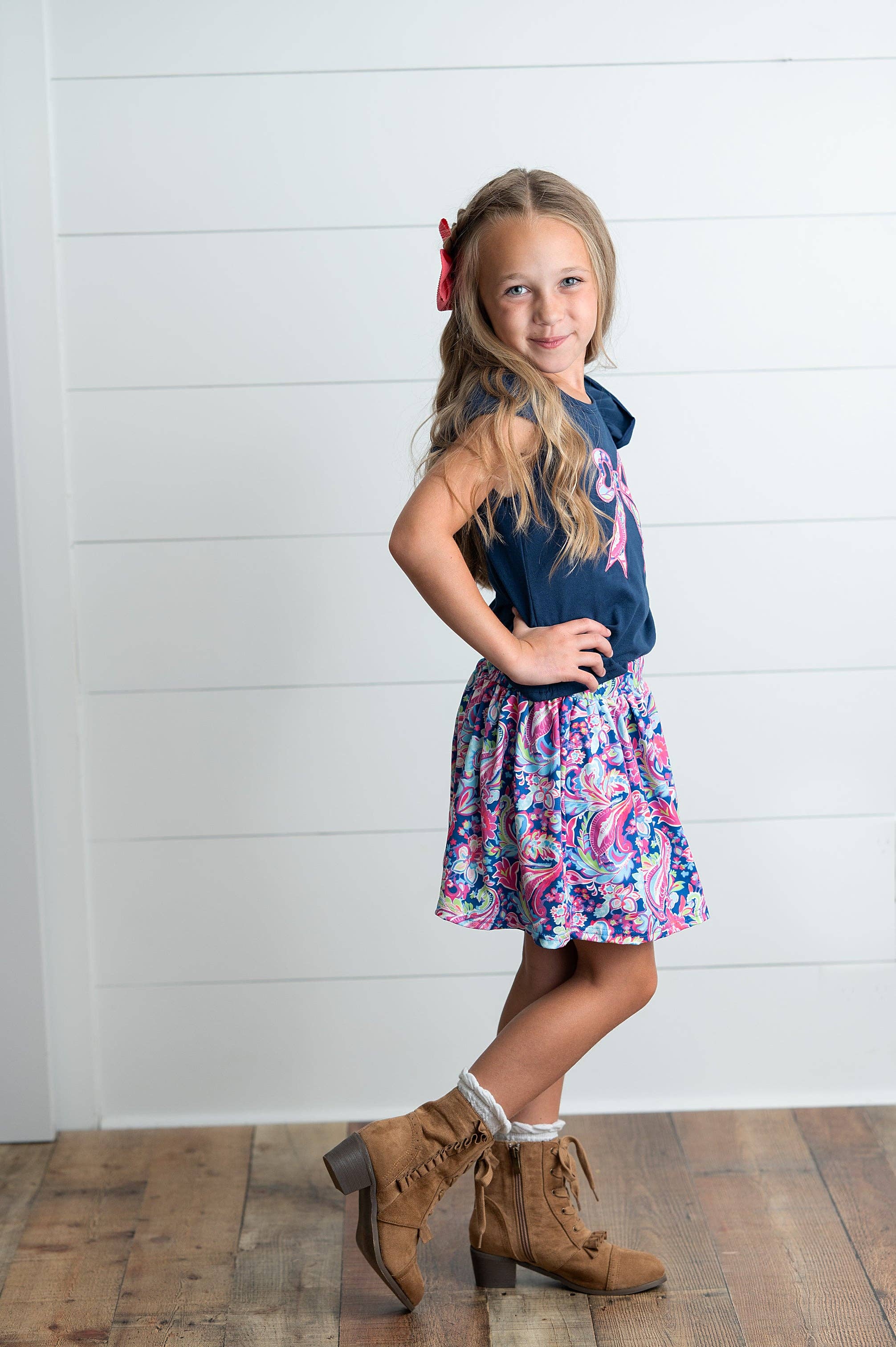 Midnight Bloom Skort Set
