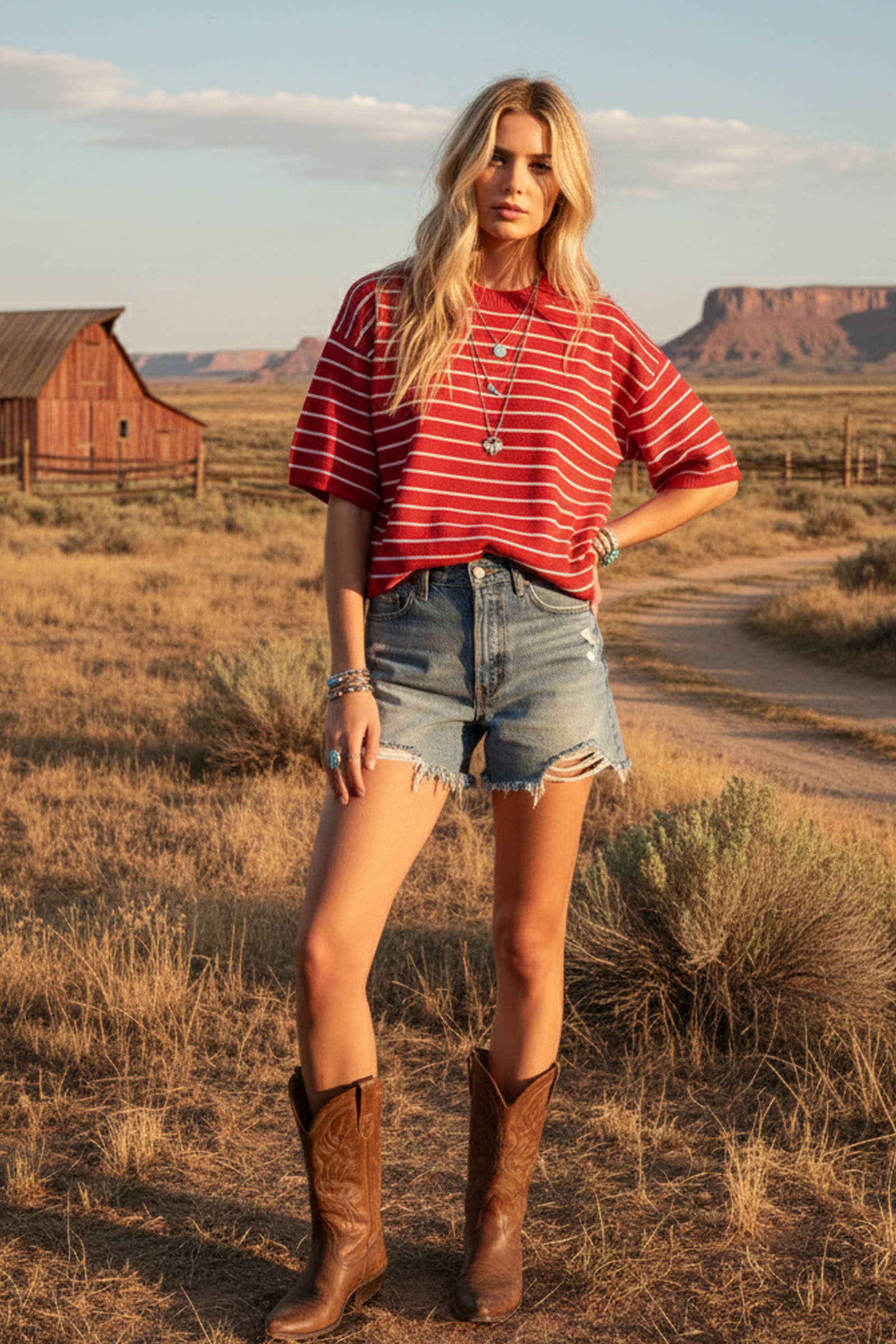 Freedom Stripe Relaxed Tee