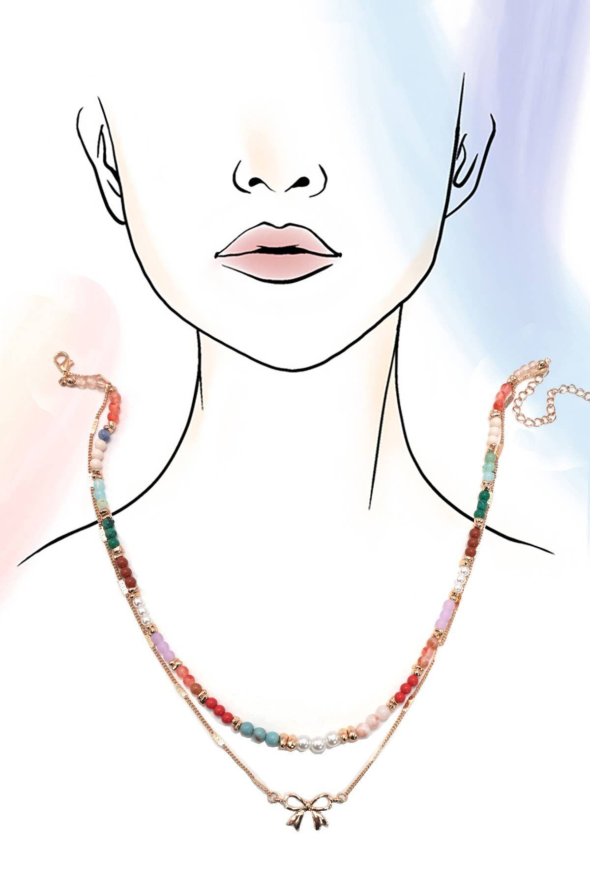 The Beaded Bliss Bow Necklace