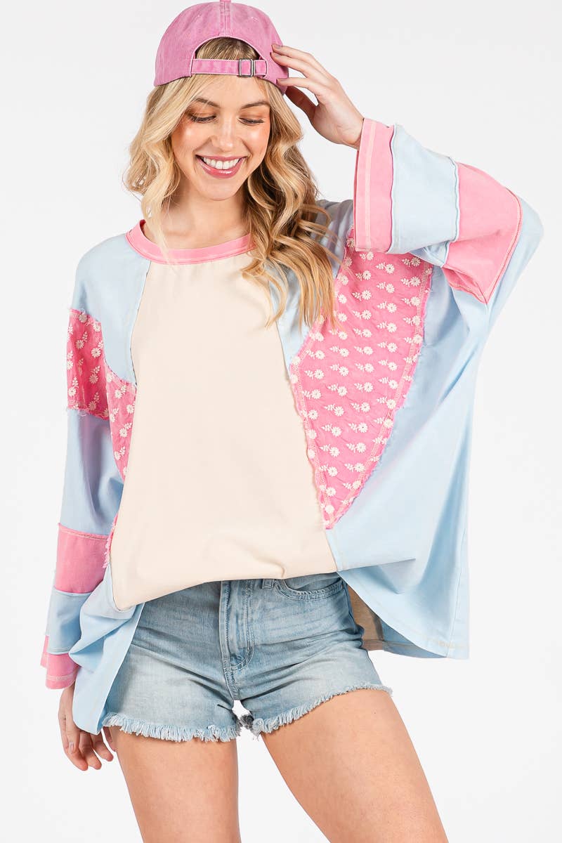 Cotton Candy Patchwork Top