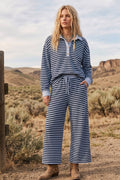Soft Touch Lightweight Stripe Wide Leg Set