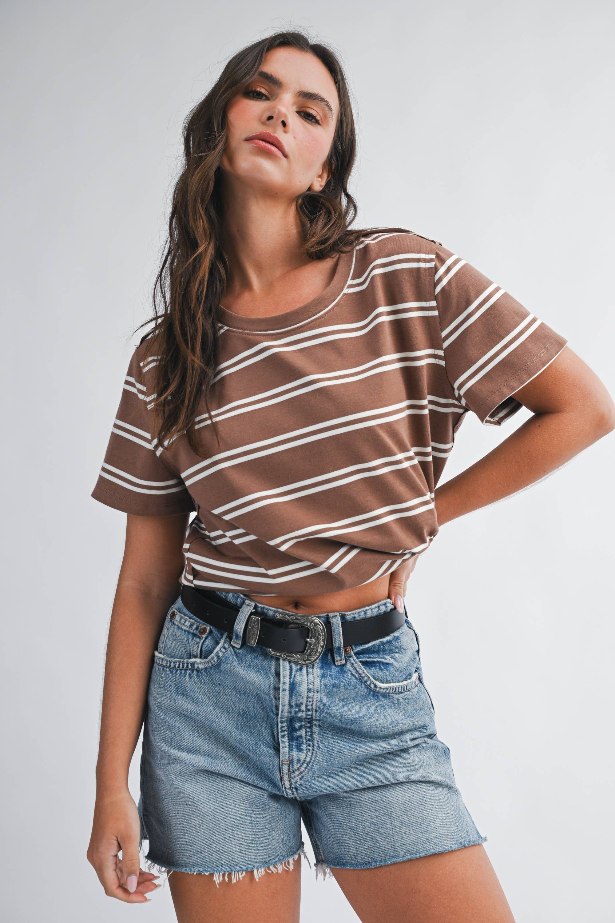 Coffee Break Stripe Tee