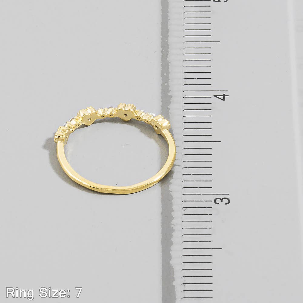 Cz Heart Cluster Alternating Eternity Band Ring