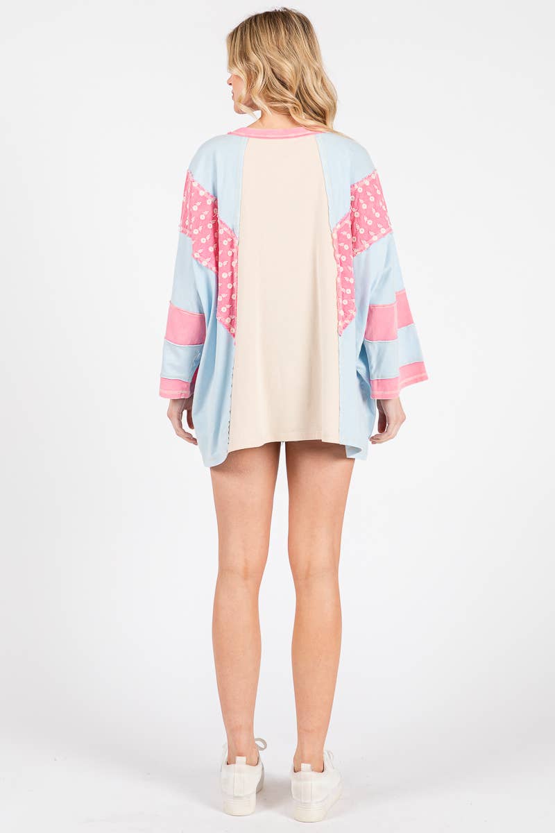 Cotton Candy Patchwork Top