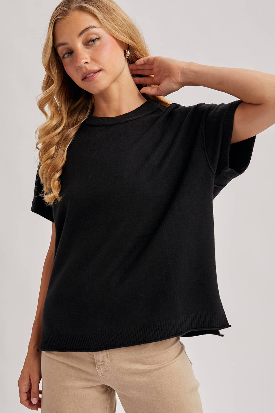 Crew Neck Knit Tee