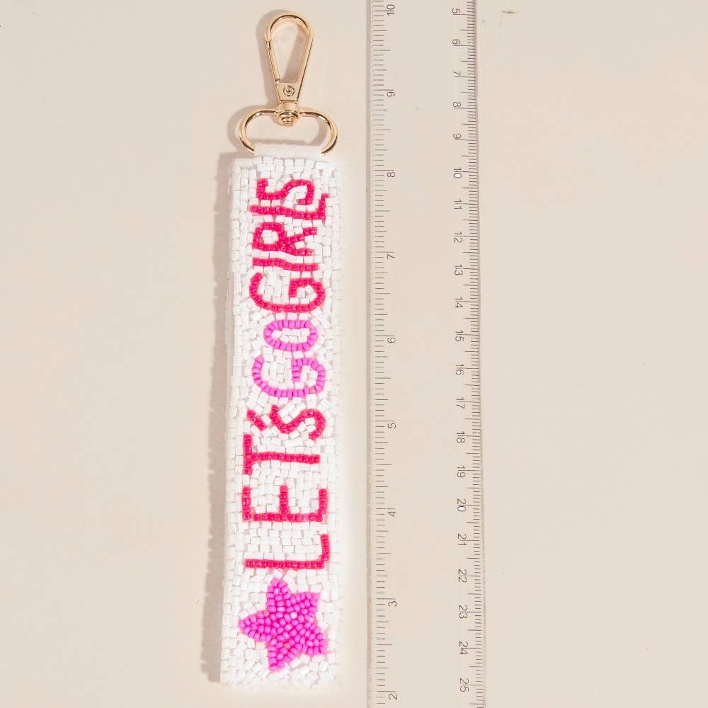 Lets Go Girls Star Seed Beaded Keychain