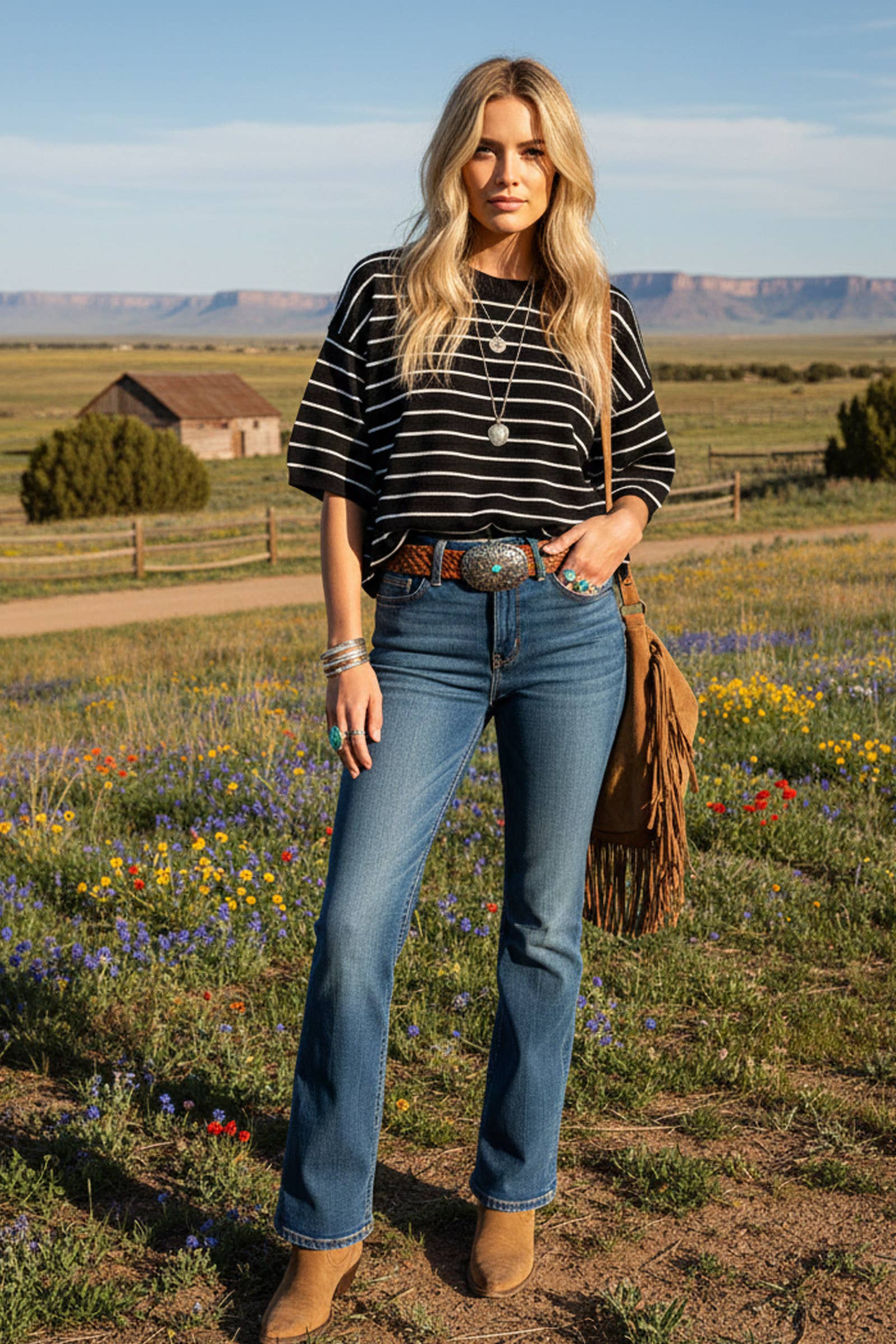 Freedom Stripe Relaxed Tee