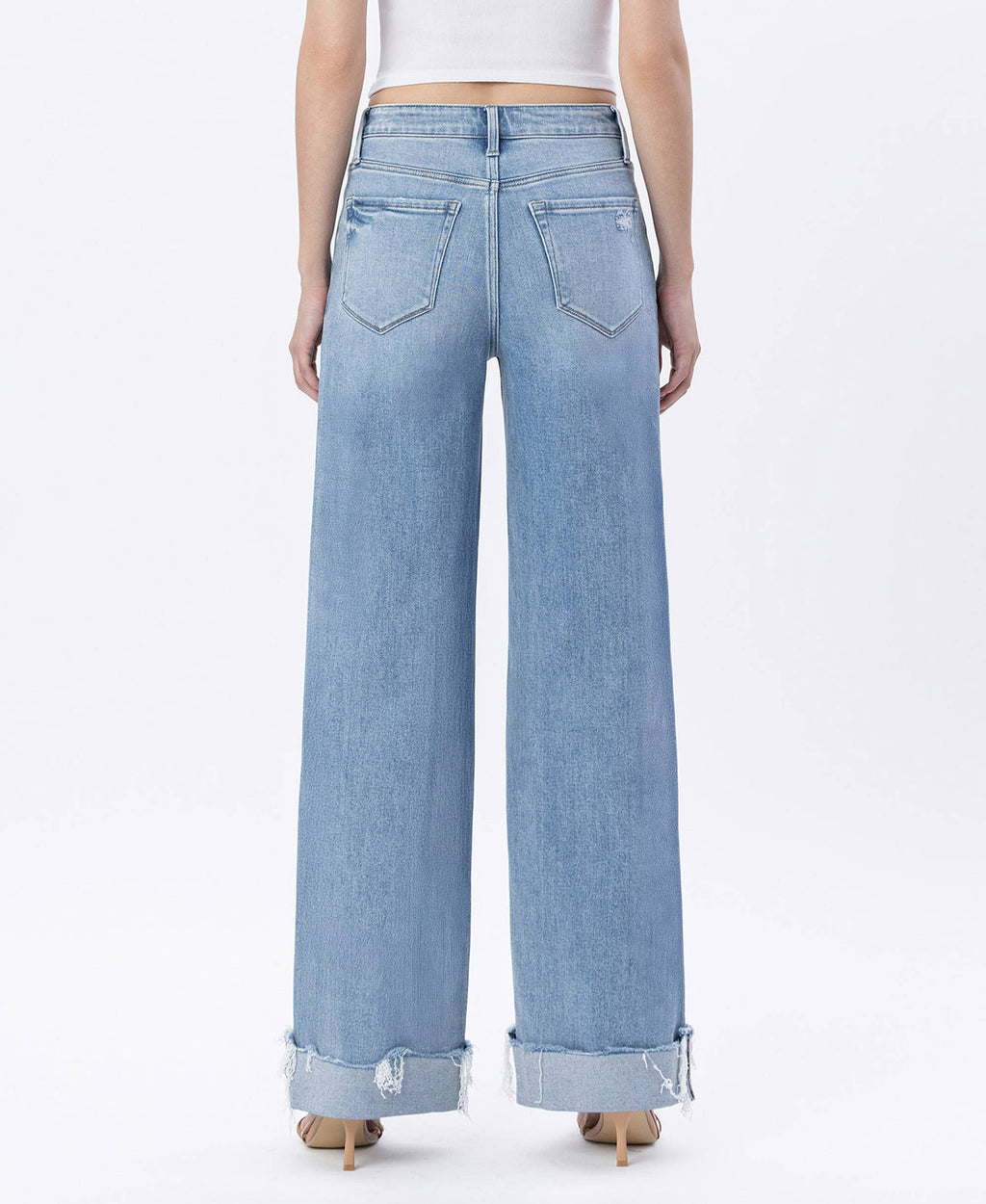 Skyline Super High Rise Cuffed Wide Leg Jeans
