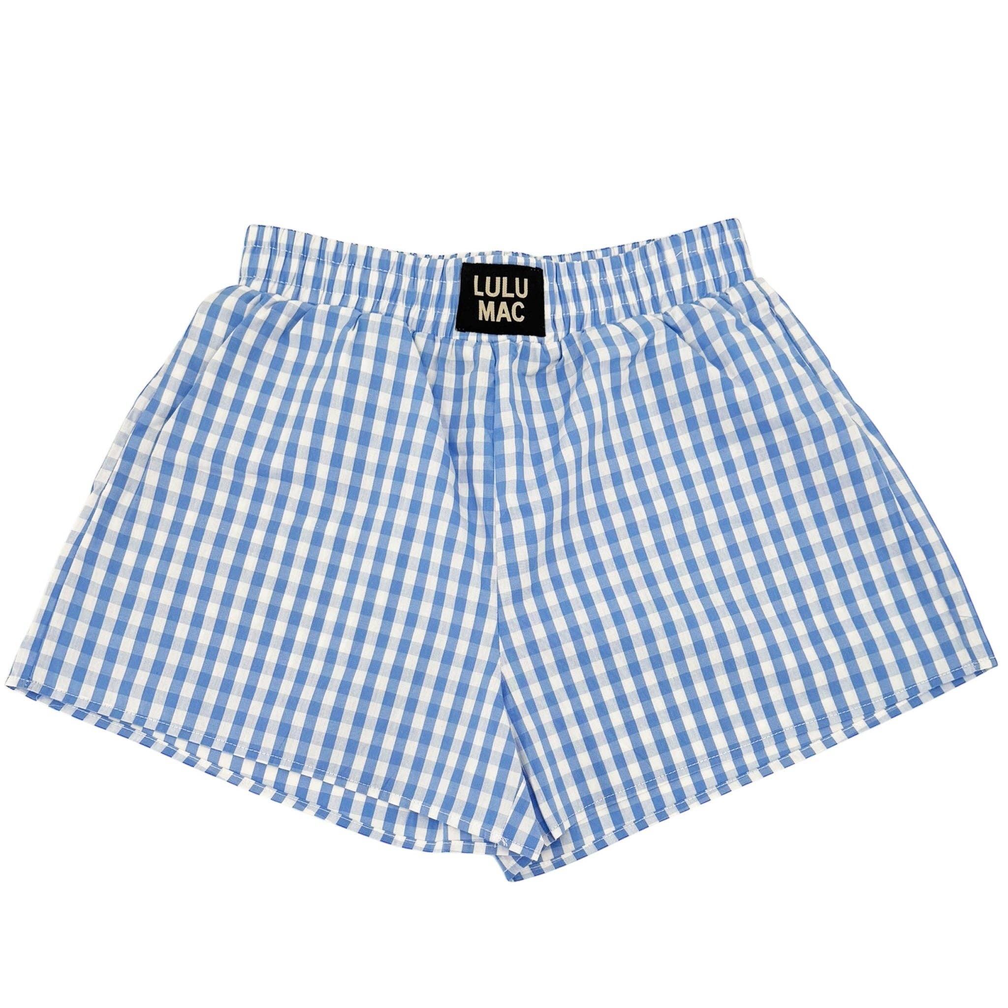 Blue Gingham Boxer Short