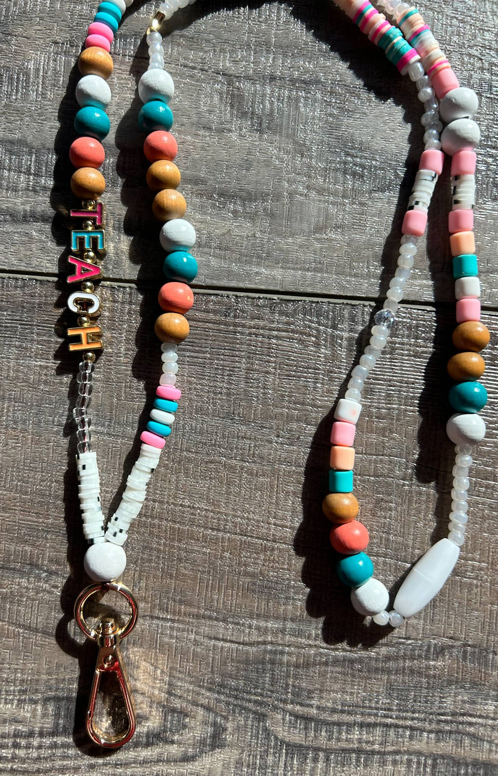 TEACH Beaded Lanyard with Breakaway Clasp
