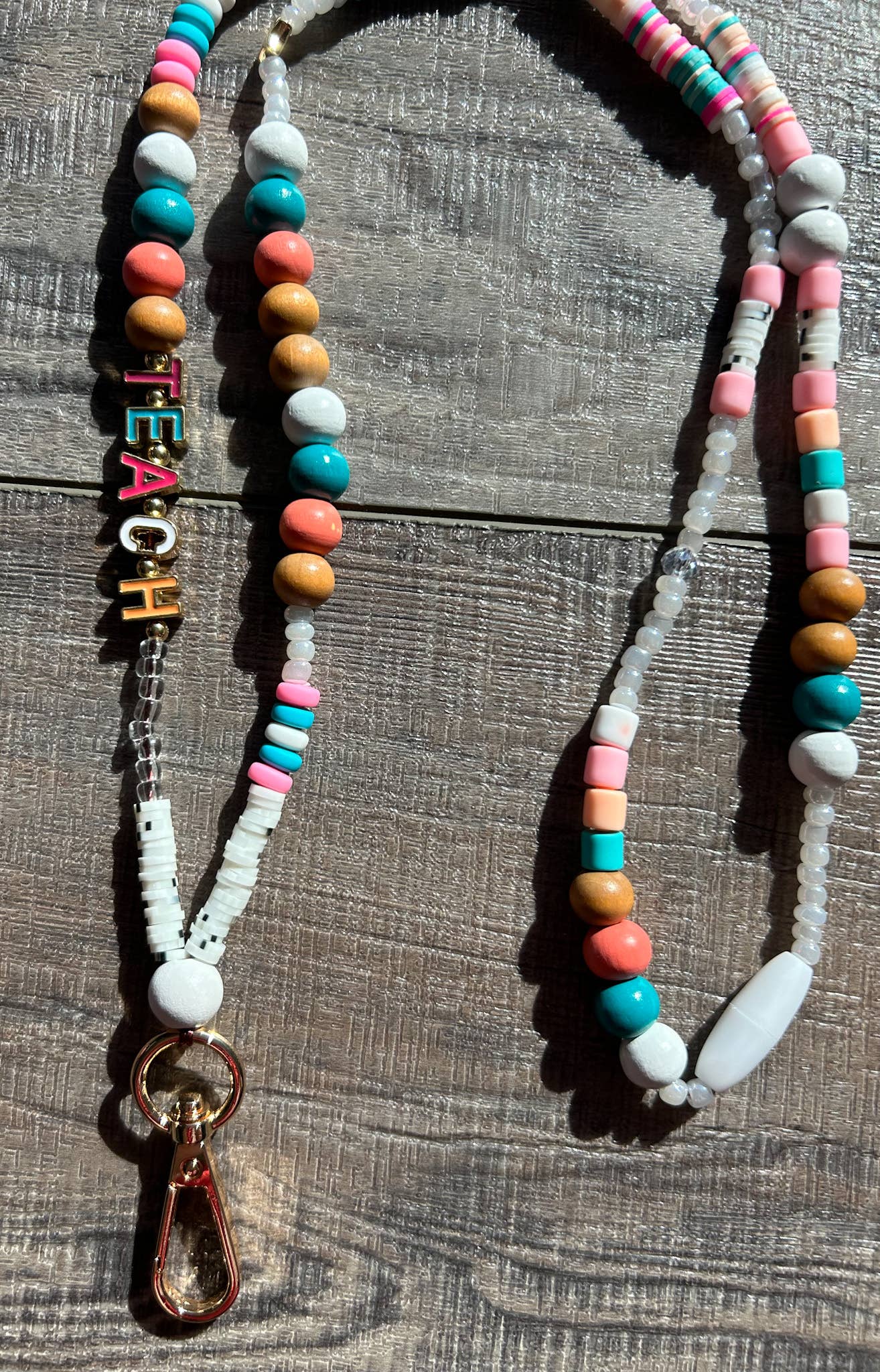 TEACH Beaded Lanyard with Breakaway Clasp