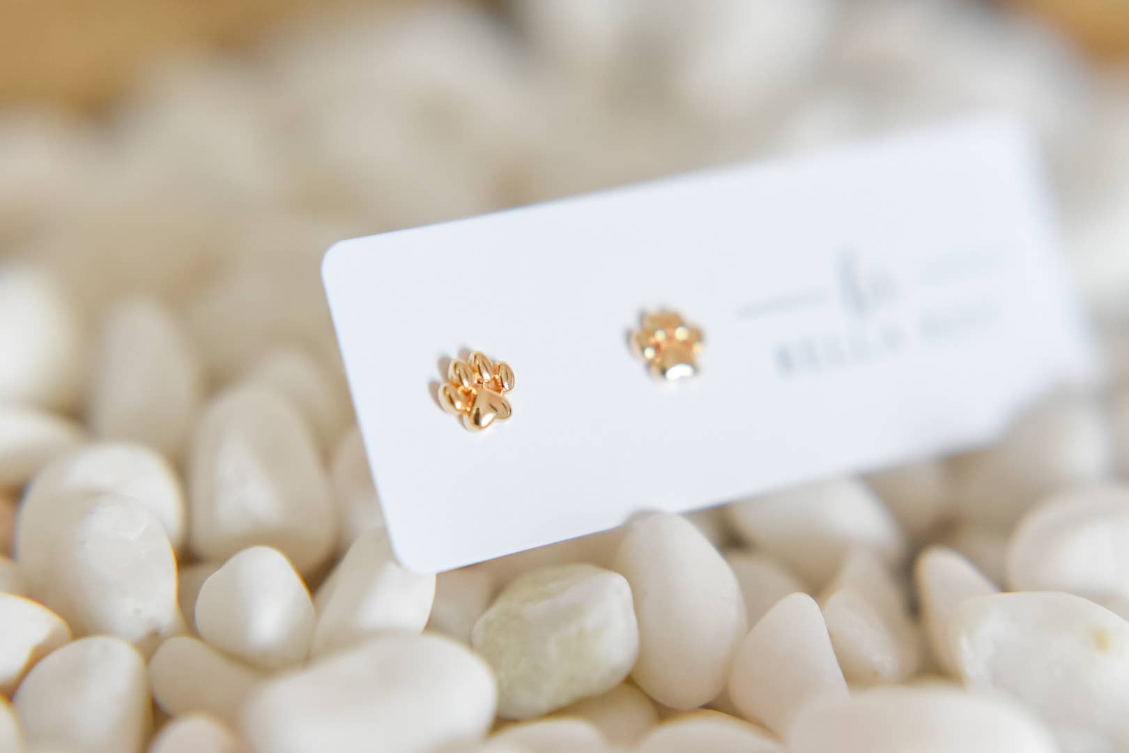 The Winnie Dainty Gold Paw Print Stud Earrings