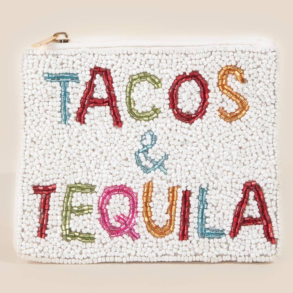 Tacos and Tequila Beaded Coin Purse